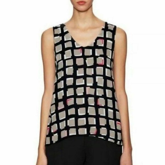 Kate Spade Sleeveless Tank Top Women’s Size 12 Geometric Print Viscose Lined